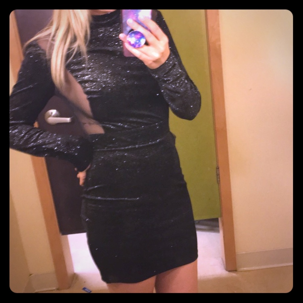 Black shimmer mini dress